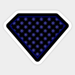 Yin Yang Diamond Design - Blue Color with a Ball Effect Pattern Sticker